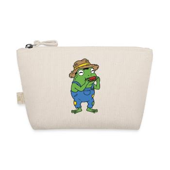 Frosch mit Mundharmonika - Bio-Täschchen - Natur - Vorne