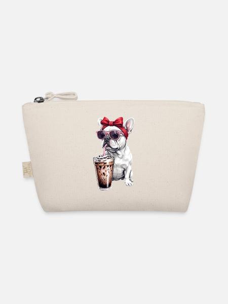 Französische Bulldogge mit Sonnenbrille - Bio-Täschchen - Natur