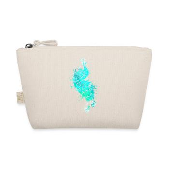 Splash Art Blue Peacock - Organic Pouch - nature - Front