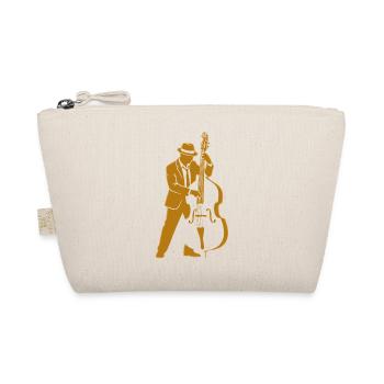 Retro Jazz Upright Bassist Silhouette - Bio-Täschchen - Natur - Vorne