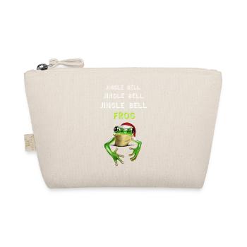 Jingle Bell Frog - Frosch mit Weihnachtsmütze - Bio-Täschchen - Natur - Vorne