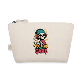 Too Loud to Care – Totenkopf mit Kopfhörern - Bio-Täschchen - Natur - Vorne