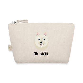 Ok wau mit American Eskimo Hundeliebhaber - Bio-Täschchen - Natur - Vorne