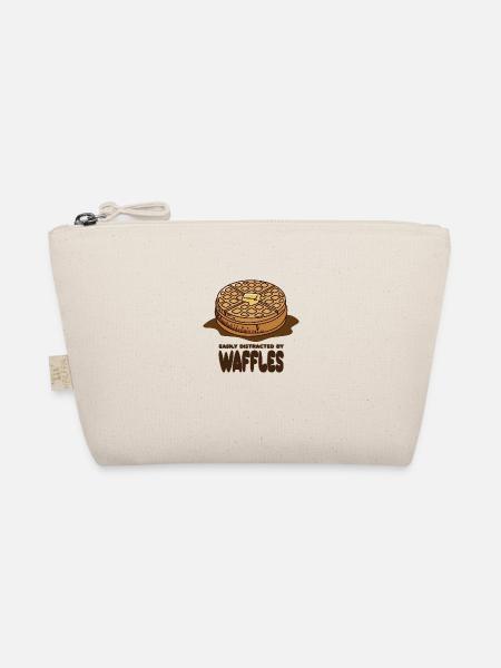 Distracted by Eating Waffles Pancake Food Lover - Organic Pouch - nature - Front