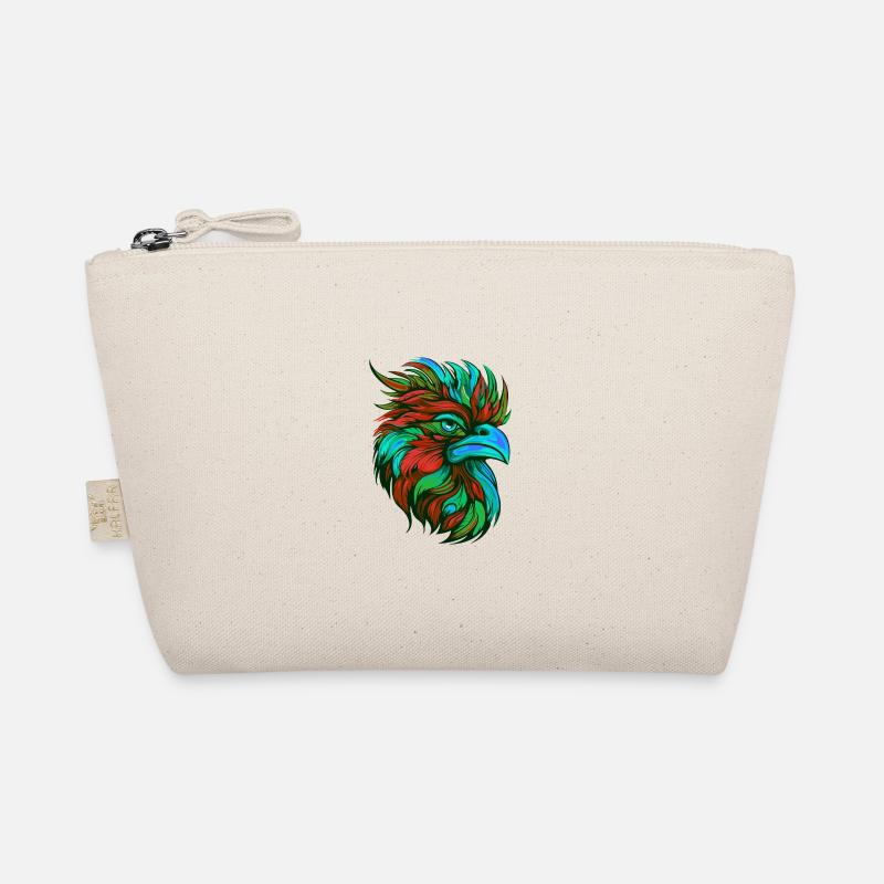 Rooster Portrait Colorful Organic Pouch