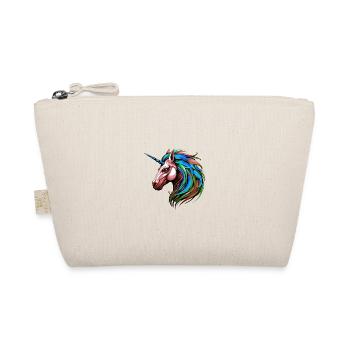 Einhorn Porträt Bunt - Bio-Täschchen - Natur - Vorne
