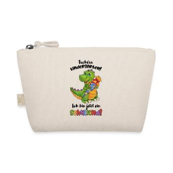 Tschüss Kindergarten, ich bin ein Schulkind Dino - Bio-Täschchen - Natur - Vorne