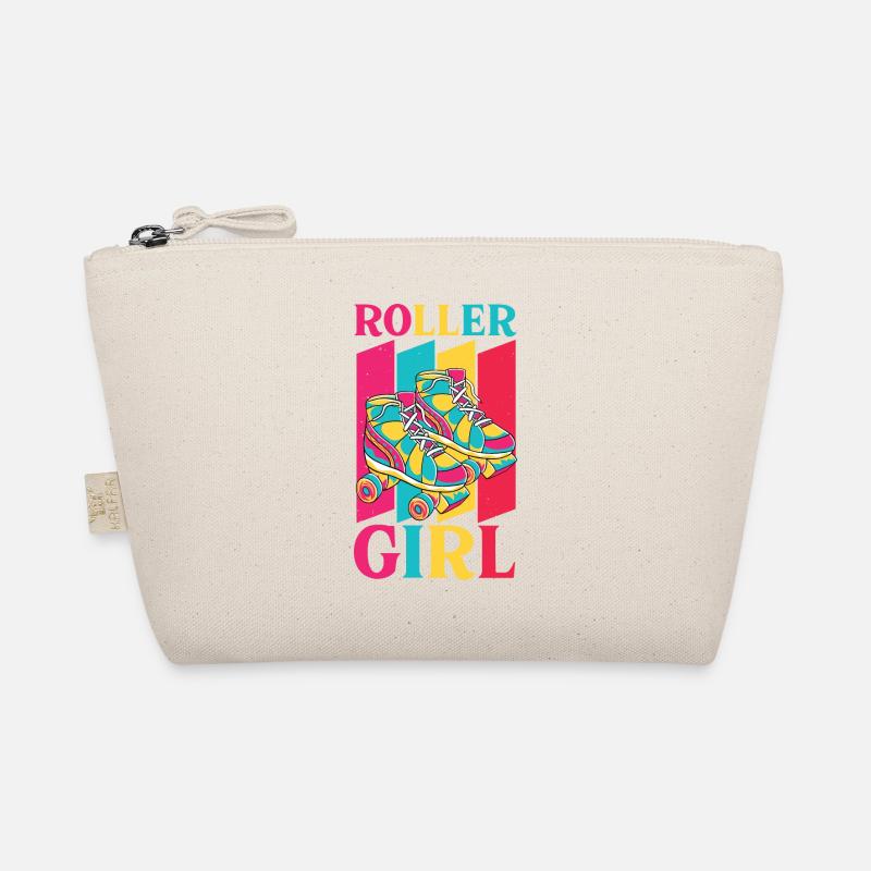 Roller Girl 70s 80s Retro Roller Skating Organic Pouch