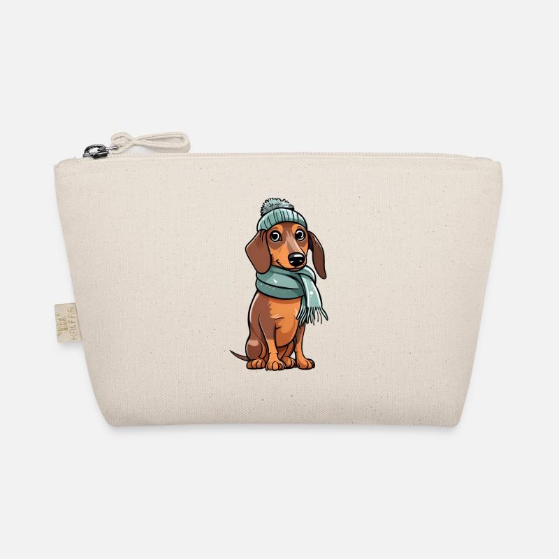 Teckel mignon dans un look d’hiver festif ! Trousse biologique