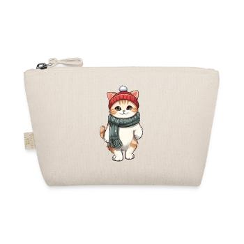 Cute cat in festive winter look! - Organic Pouch - nature - Front