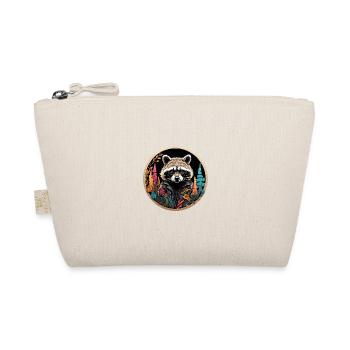 Raccoon in a colorful circle frame - Organic Pouch - nature - Front