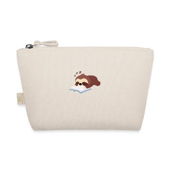 Sloth Reading Falling Asleep Cute Rodent - Organic Pouch - nature - Front