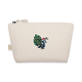 Peacock Bird Christmas - Organic Pouch - nature - Front