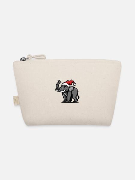 Elefant Mammut Weihnachten - Bio-Täschchen - Natur