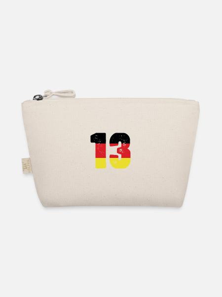 13 Zahl Trikot Deutschland - Bio-Täschchen - Natur