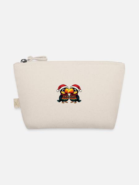 Toucan Bird Christmas Team - Organic Pouch - nature - Front