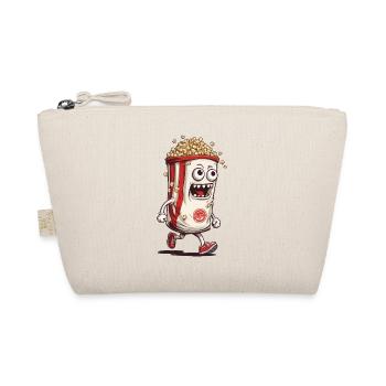 Lustiges Popcorn Monster Halloween Design - Bio-Täschchen - Natur - Vorne