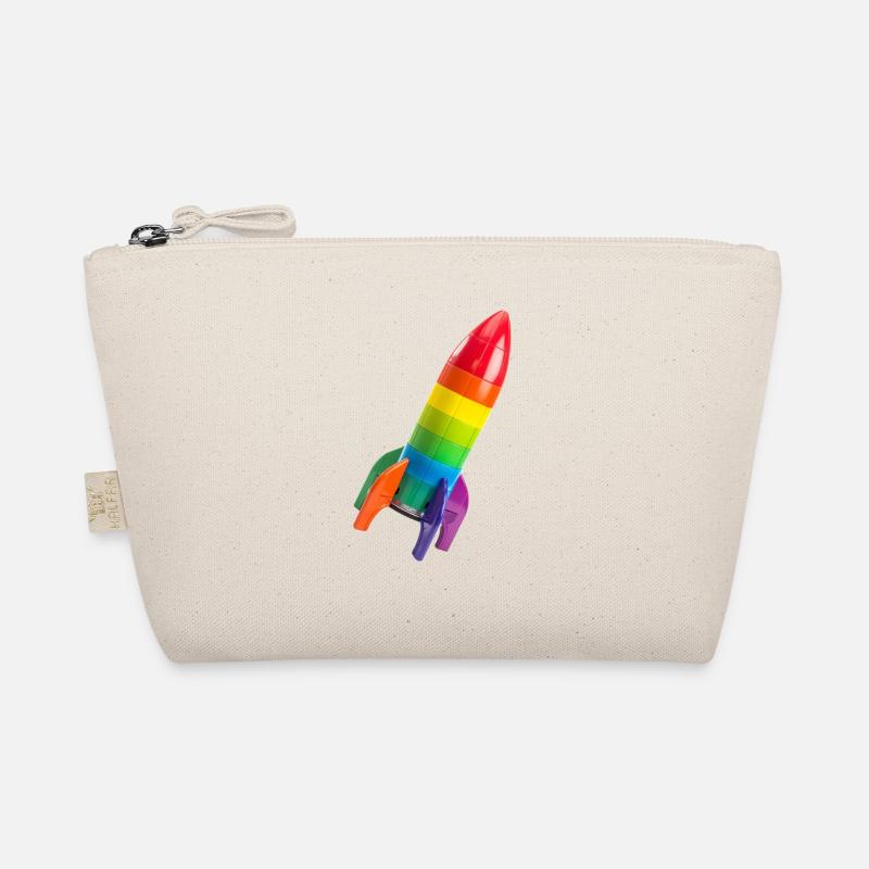 A colorful rocket on an inclined trajectory Organic Pouch
