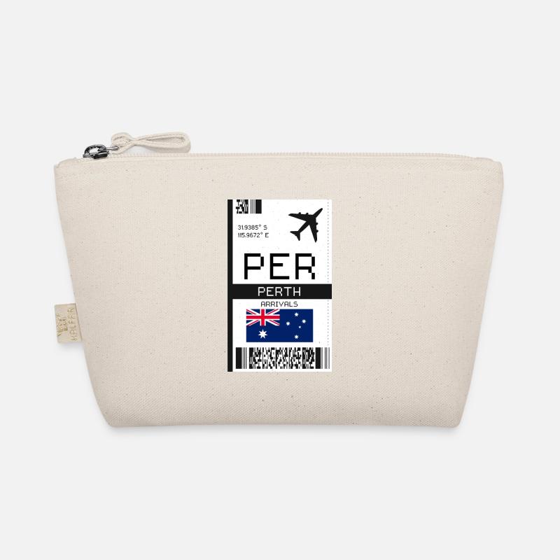 Perth, Australia Boarding Pass - PER Flight Ticket Organic Pouch