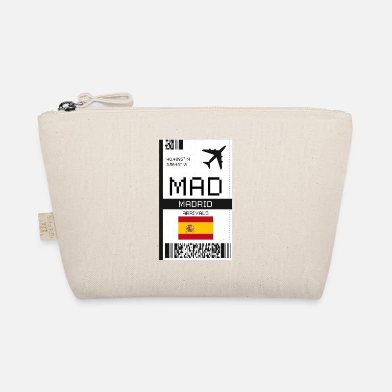 Madrid, Spain Boarding Pass - MAD Flight Ticket Organic Pouch