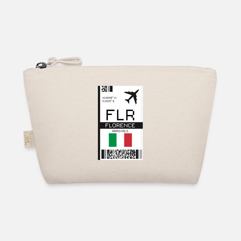 Florence, Italy Boarding Pass - FLR Flight Ticket Organic Pouch