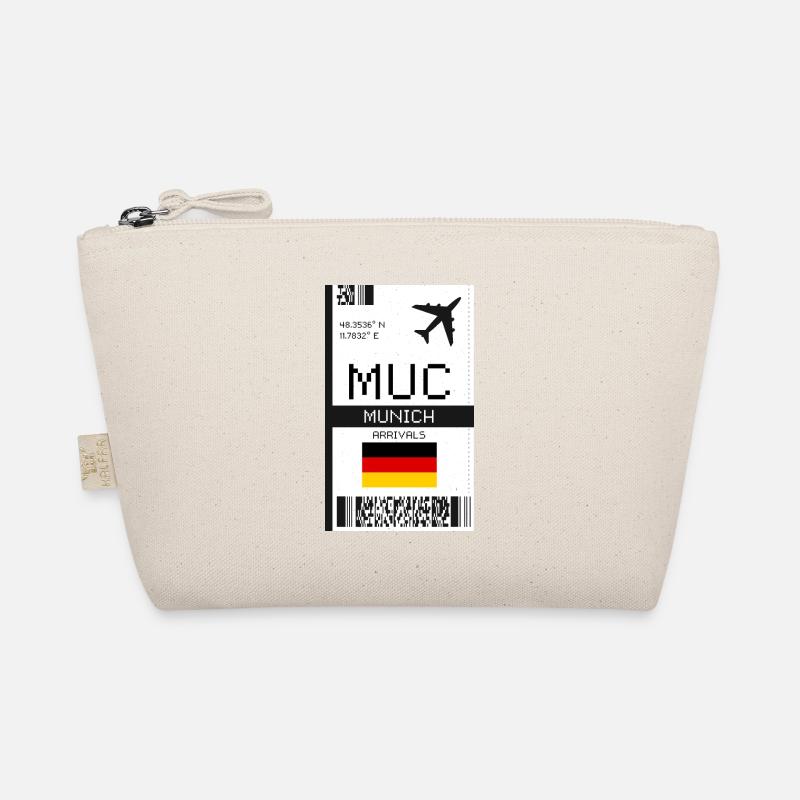 Munich, Germany Boarding Pass - MUC Flight Ticket Organic Pouch