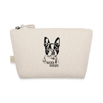 Loved by a Boston Terrier Dog Dog Wilsigns - Organic Pouch - nature - Front