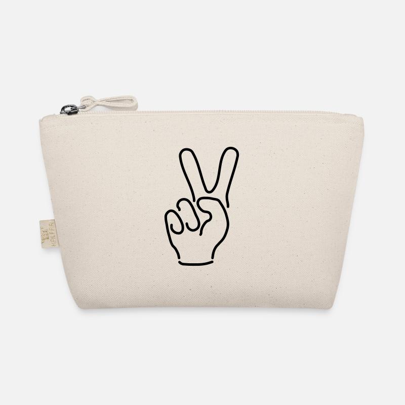 Sieg Frieden Handzeichen Silhouette Zeichen V Bio-Täschchen