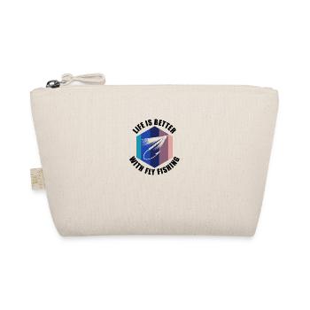 Hobby Fisherman Funny Saying Life With Fly Fishing - Organic Pouch - nature - Front