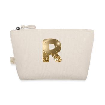 Personalisierbar Monogramm R Gold Glitter - Bio-Täschchen - Natur - Vorne