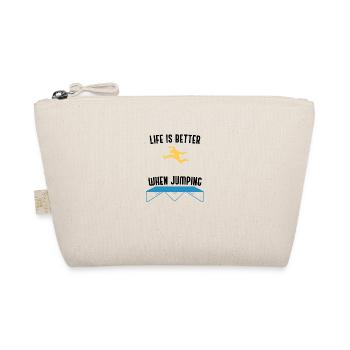 Life With Trampoline Jumping Hobby Trampolinist - Organic Pouch - nature - Front