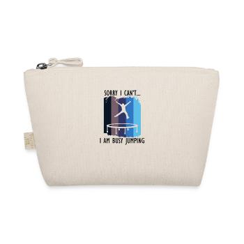 Busy Jumping Ironic Saying Trampoline Jumping - Organic Pouch - nature - Front