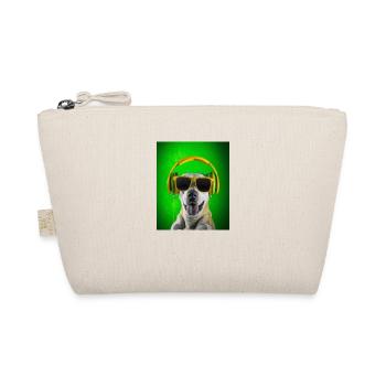 Chien avec écouteurs et fond vert - Trousse biologique - nature - Devant