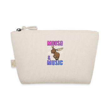 Moose Listening Music Musician Music Notes Clef - Organic Pouch - nature - Front