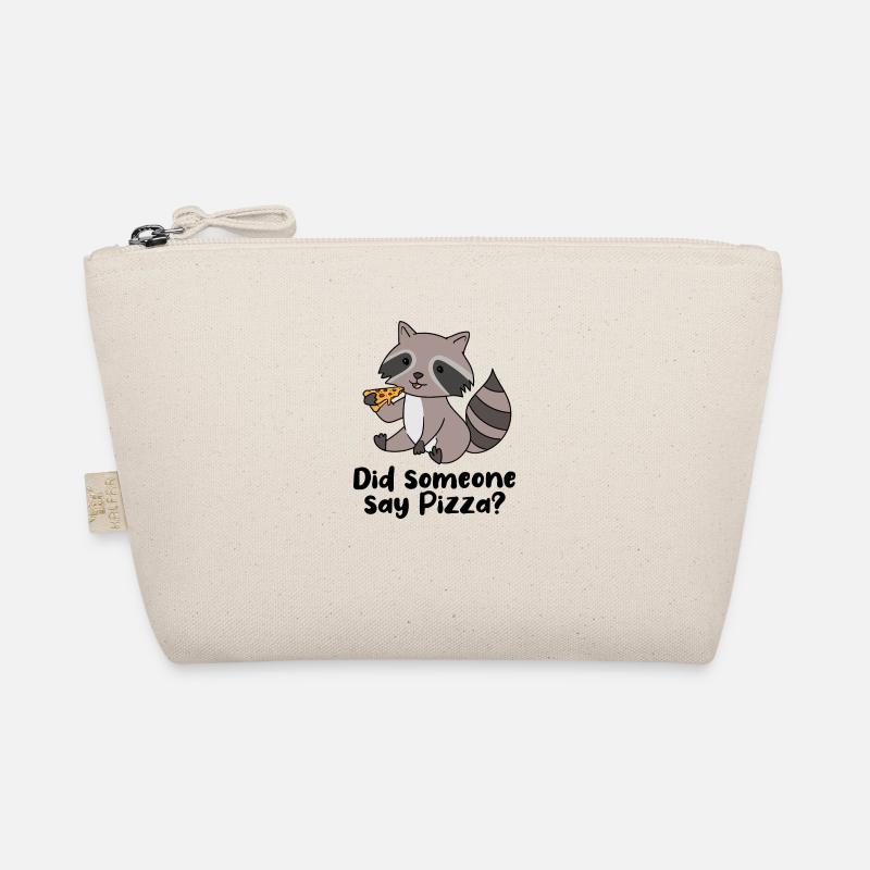 Raton laveur mangeant de la pizza, mignon rongeur Trousse biologique