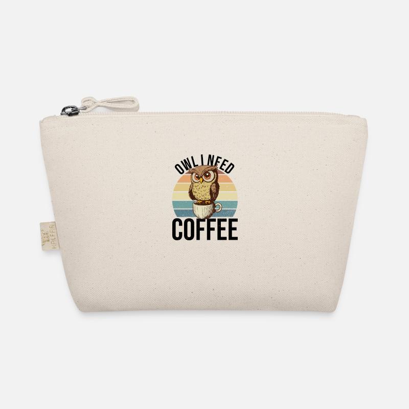 Owl Needs Coffee Tired Lazy Monday Office Organic Pouch