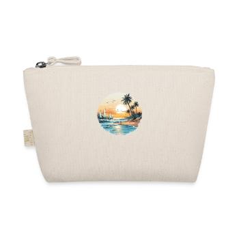 Ocean vibes, beach vibes, sunset on the beach, oce - Organic Pouch - nature - Front