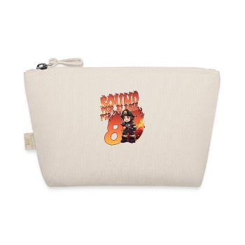 Kids Firefighter 8 Year Old Birthday Boy Theme - Organic Pouch - nature - Front