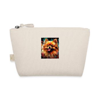 Pomeranian Hund Portrait - Bio-Täschchen - Natur - Vorne