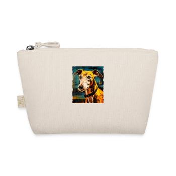 Greyhound Hund Portrait - Bio-Täschchen - Natur - Vorne