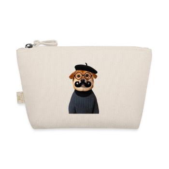Dog Shiba Inu with beard and funny glasses - Organic Pouch - nature - Front