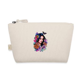 Butterfly Flower Girl - Tattoo Pinup Illustration - Organic Pouch - nature - Front