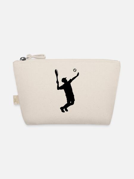 Tennis Player Silhouette - Organic Pouch - nature - Front