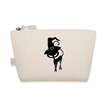 Un chat noir avec chapeau de sorcière - Trousse biologique - nature - Devant