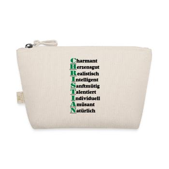 Christian Vorname,Namensschild,Name,Fun Shirt (25) - Bio-Täschchen - Natur - Vorne