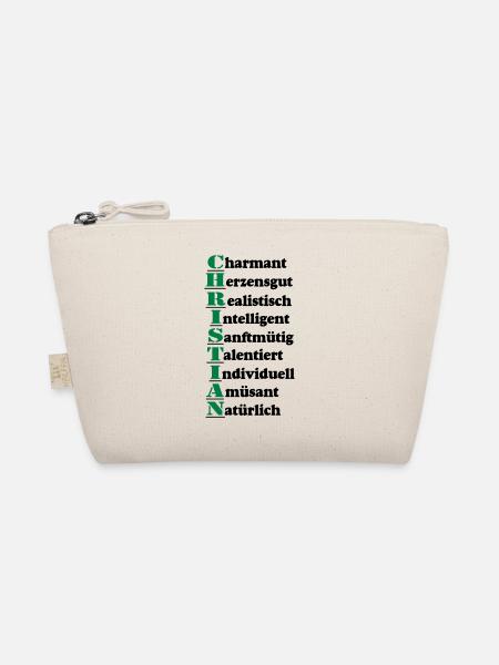 Christian Vorname,Namensschild,Name,Fun Shirt (25) - Bio-Täschchen - Natur