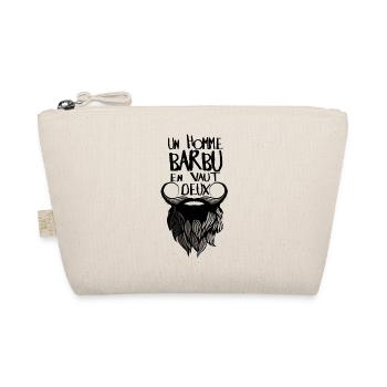 citation homme barbu vaut deux 2 humour barbe drol - Trousse biologique - nature - Devant