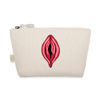 Red Vagina Lips Provocative - Love Red Lips Love - Organic Pouch - nature - Front