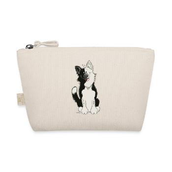 Cute Border Collie - Organic Pouch - nature - Front