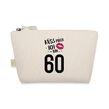 Küss mich ich bin 60 - Bio-Täschchen - Natur - Vorne